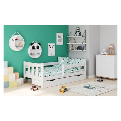 Vstyle Opal 177960 Bed with Drawers, White, Solid Wood 60x99x164