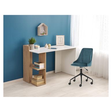 Vstyle Opal 178295 Irodai Asztal, Tölgy, Fehér, Laminált Forgácslap 85x122x57