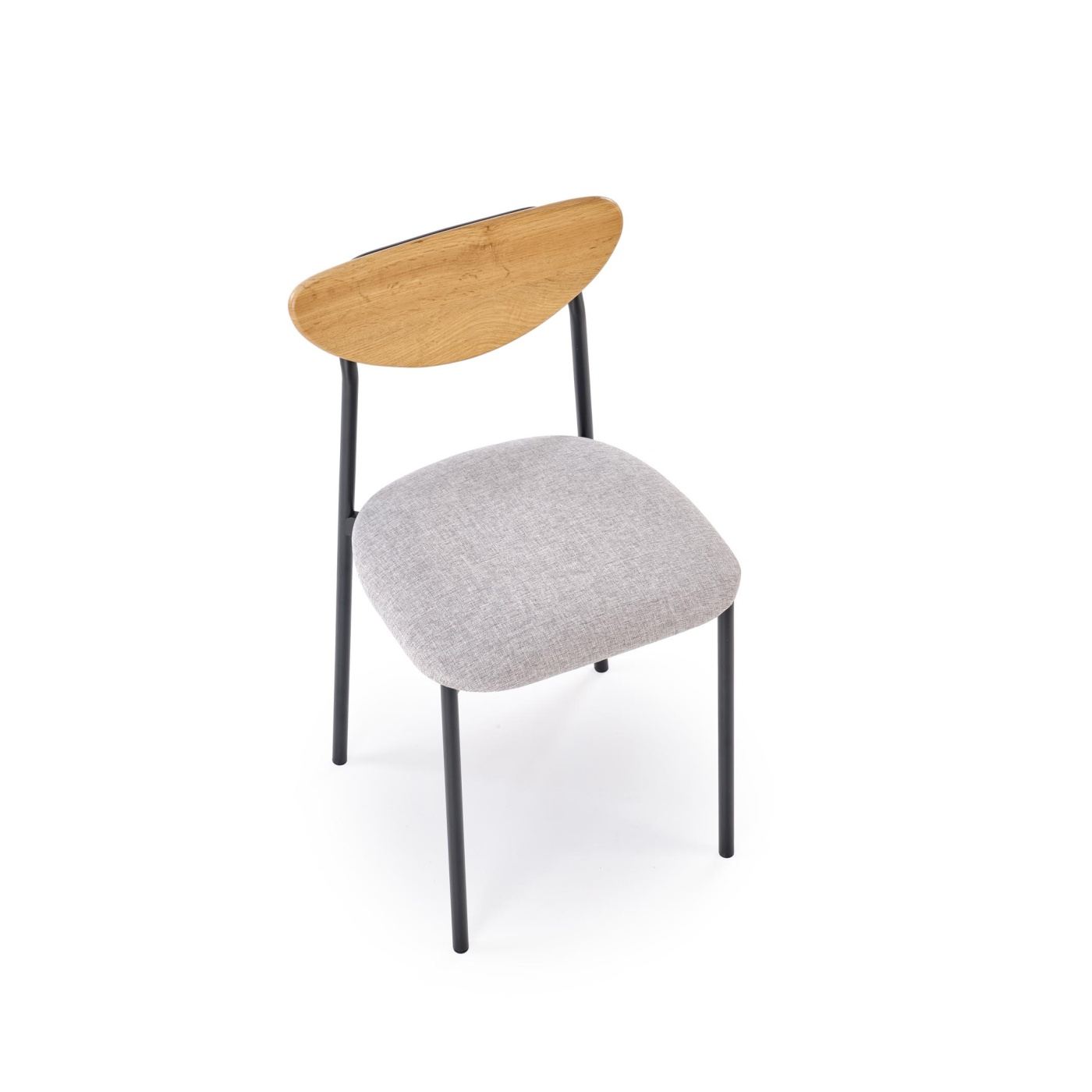 Set de masă și 4 scaune Vstyle Opal 175491, culoare lemn, negru, gri, metal, PAL melaminat - 3