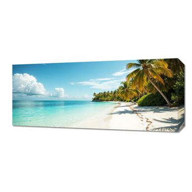 Obraz 70x30cm na Plátně do Obýváku Ložnice Panorama Rájská Pláž