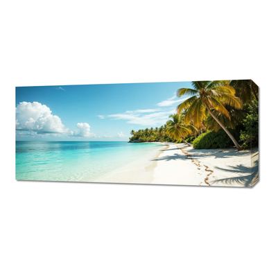 Obraz 90x40cm na Plátně do Obýváku Ložnice Panorama Rájská Pláž