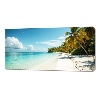 Obraz 100x50cm na Plátně Do Obývacího Pokoje Ložnice Panoráma Rájská Pláž