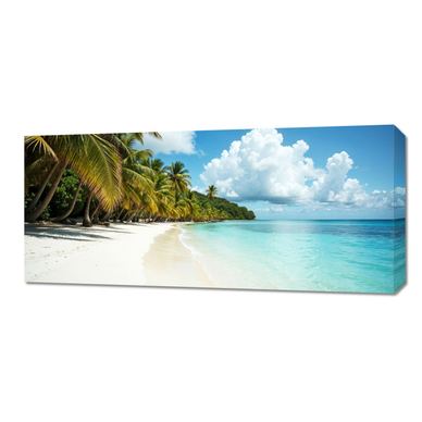 Obraz 90x40cm na Plátně Do Obýváku Ložnice Panorama Rajská Pláž 2
