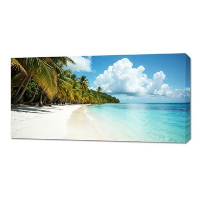 Obraz 100x50cm na Plátně Do Obývacího Pokoje Ložnice Panoráma Rájská Pláž 2