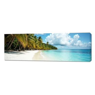Obraz 150x50cm na Plátně Do Obývacího Pokoj Složení Ráj Pláž 2