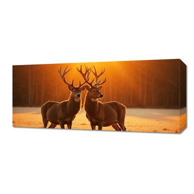 Obraz 70x30cm na Plátně do Obýváku Ložnice Panorama Jeleni