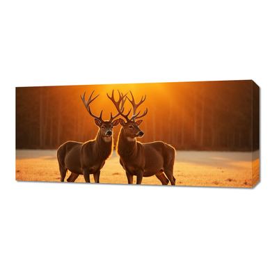 Obraz 90x40cm na Plátně Do Obývacího Pokoje Ložnice Panorama Jeleni