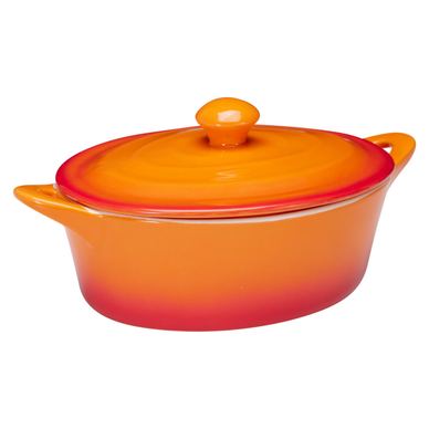 Κουτί με καπάκι Excellent Houseware, πορσελάνη, 21x14x8 εκ., 600 ml, πορτοκαλί