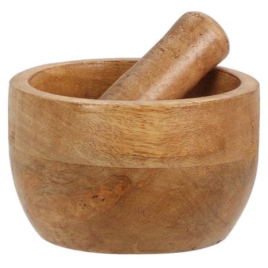 Koopman MoMortar és mozsártörő, fa, 10x6,5 cm, barna