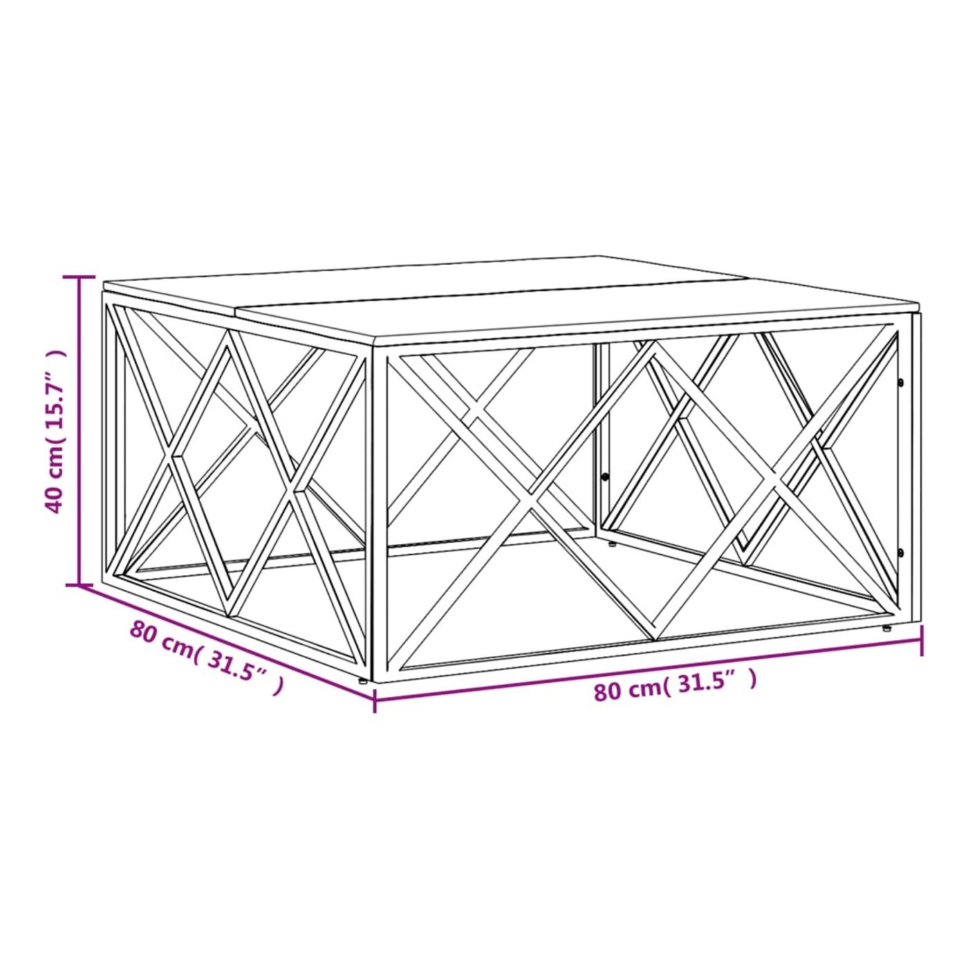 Stolić za kavu, zlatni, nehrđajući čelik i reciklirano puno drvo - 6