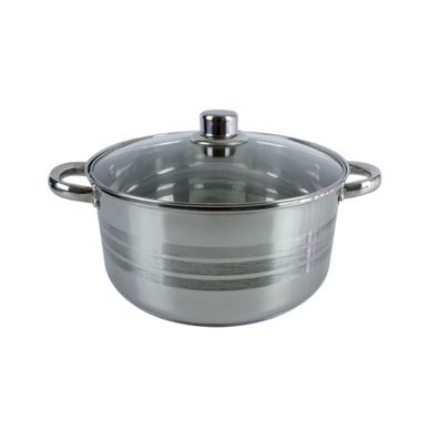Ανοξείδωτη Κατσαρόλα με Γυάλινο Καπάκι 26x13 7 L, AZHOME