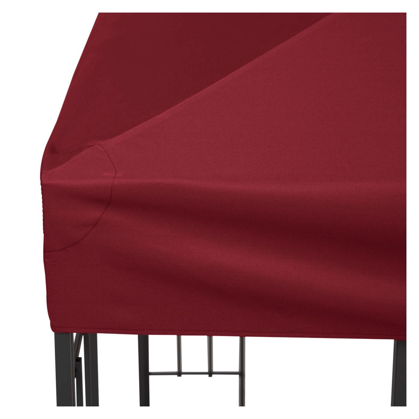 Acoperiș de Rezervă pentru Foișor 3x3 m pe Două Niveluri și Anti-UV din Poliester cu Ventilație, Roșu - 8