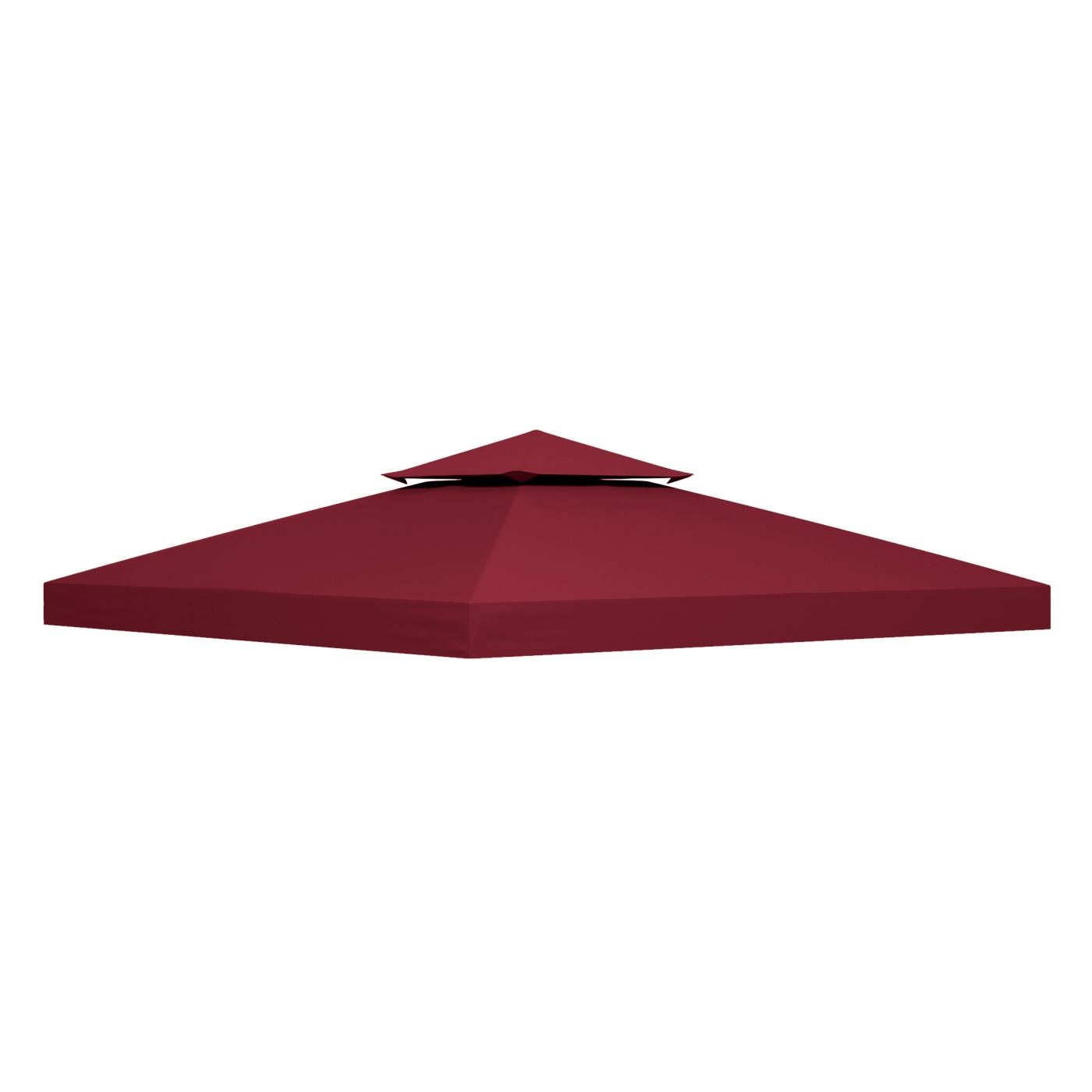 Acoperiș de Rezervă pentru Foișor 3x3 m pe Două Niveluri și Anti-UV din Poliester cu Ventilație, Roșu - 11