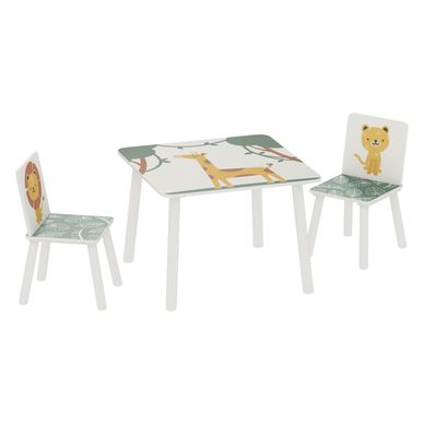 Set de Masă și Scaune pentru Copii, 3 Piese, Masă cu 2 Scaune pentru Dormitor, Grădiniță, Sală de Jocuri, Verde