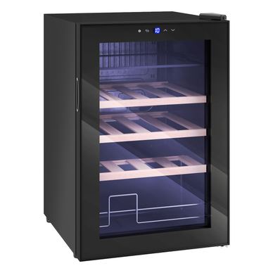 Vitrină pentru Vinuri Refrigerată 12 Sticle 53L Vitrină Frigider Silențioasă Temperatură Reglabilă 5-18℃ Frigider Vinuri Bar cu