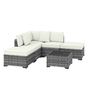 Set Mobilier de Grădină din Ratan, 6 Piese, Configurație în L cu Canapele fără Brațe, Fotoliu Colțar, Suporturi pentru Picioare, thumbnail 1