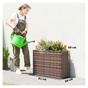 Strat Înălțat pentru Grădină 45L din Ratan, Ghiveci pentru Balcon cu Orificii de Drenaj și Picioare Reglabile, pentru Plante, Fl thumbnail 3