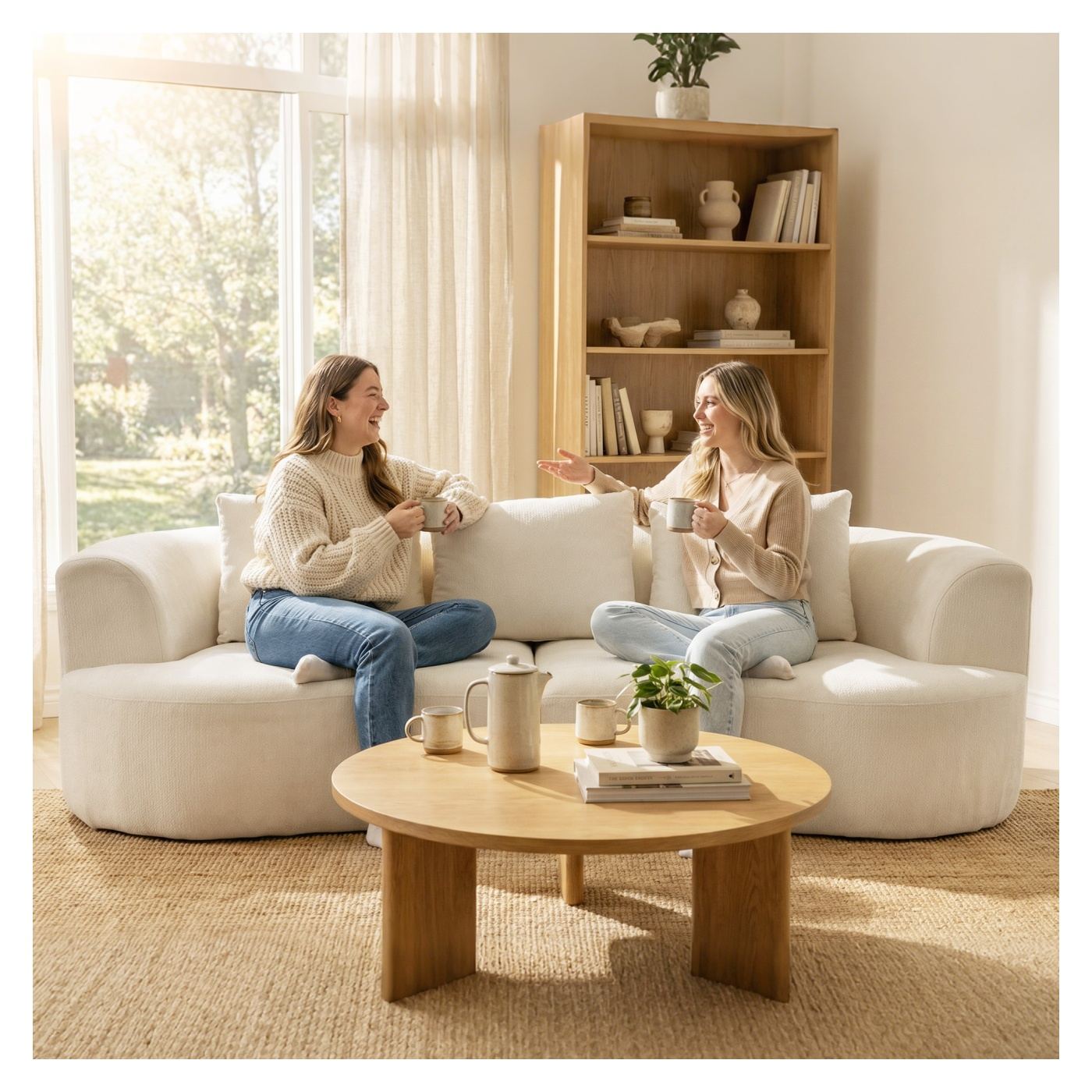Canapea 3 Locuri, Canapea Modulară 260 cm Fără Structură cu Șezut Generos, Pernă Groasă și 3 Perne, Sofa Comprimată Modernă din - 9