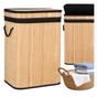 Cos rufe bambus capac sac detasabil 72 litri, 42x33x60 cm, design natural, maro thumbnail 2