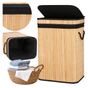 Cos rufe bambus capac sac detasabil 72 litri, 42x33x60 cm, design natural, maro thumbnail 4