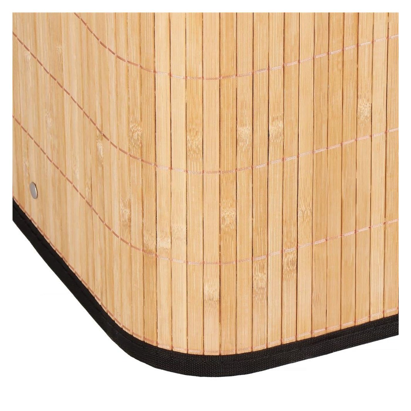 Cos rufe bambus capac sac detasabil 72 litri, 42x33x60 cm, design natural, maro - 12