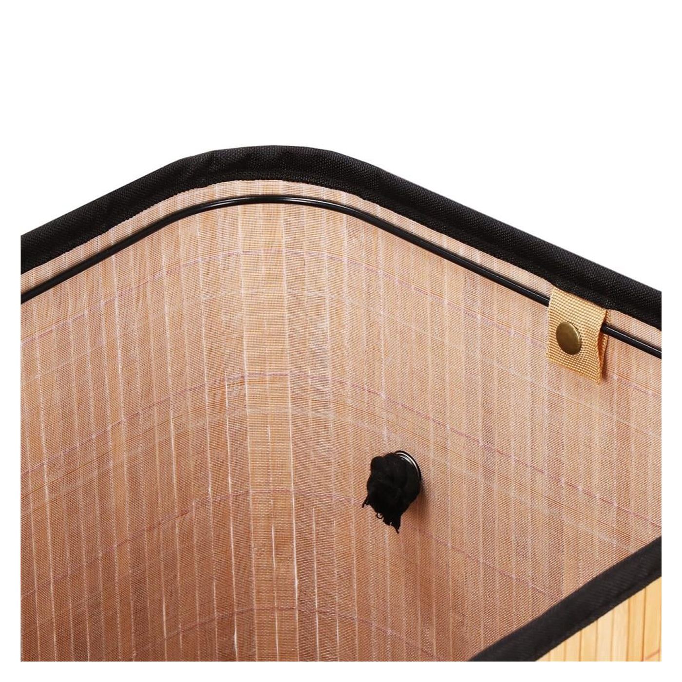Cos rufe bambus capac sac detasabil 72 litri, 42x33x60 cm, design natural, maro - 15