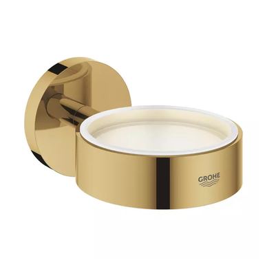 Suport Grohe 40369GL1, Essentials, pahar sau savoniera, fixare ascunsă, lucios, auriu
