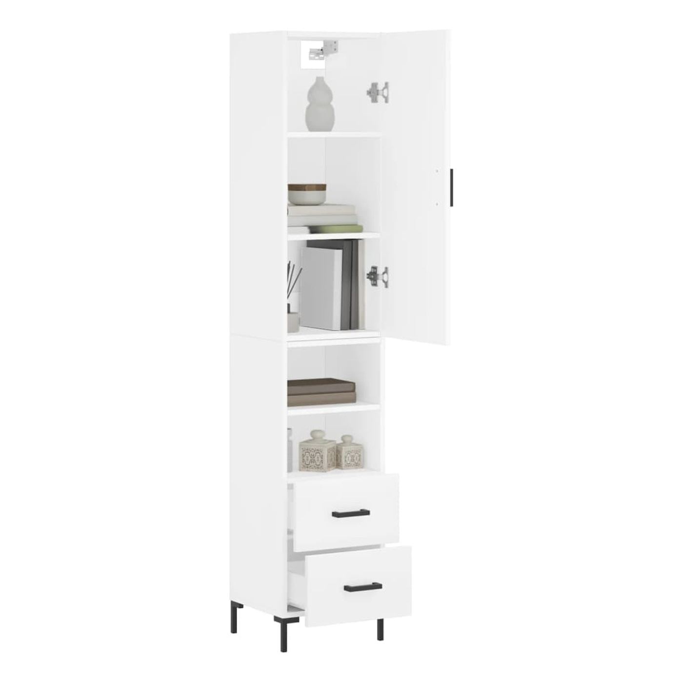 Visoki ormar, bijeli, 34,5x34x180 cm, konstruirano drvo - 3