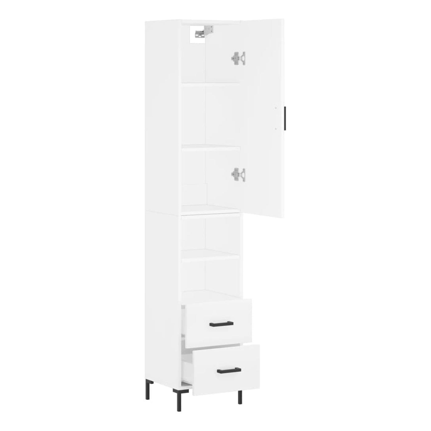 Visoki ormar, bijeli, 34,5x34x180 cm, konstruirano drvo - 4