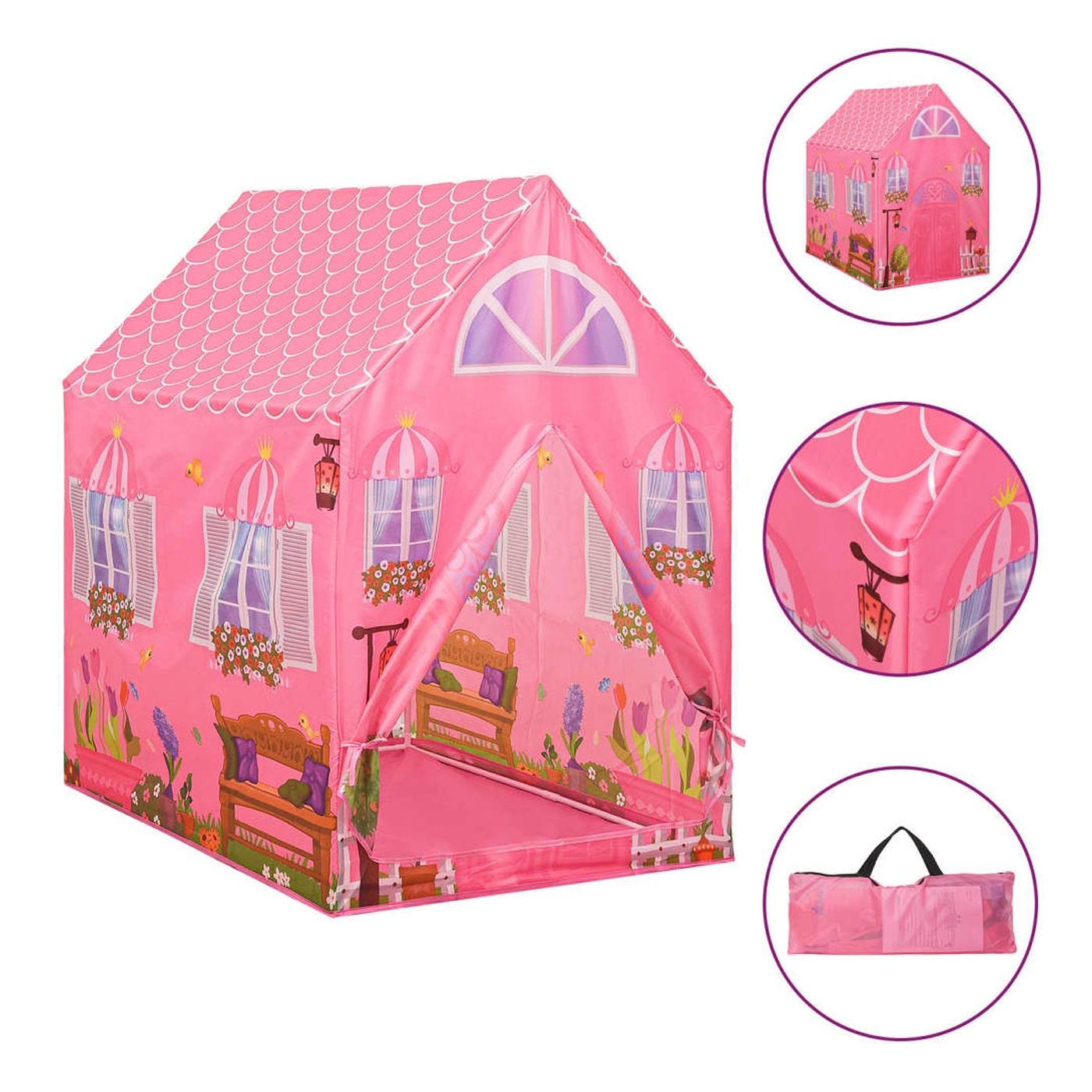 Gyerekjtsz stor 250 labdval, rzsaszn, 69x94x104 cm - 2