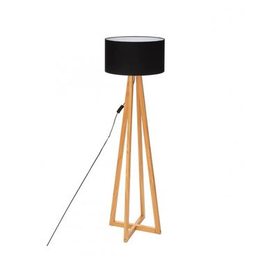 Lampadar Molu Black, lemn si bumbac, 39.5x141 cm, cablu 185 cm