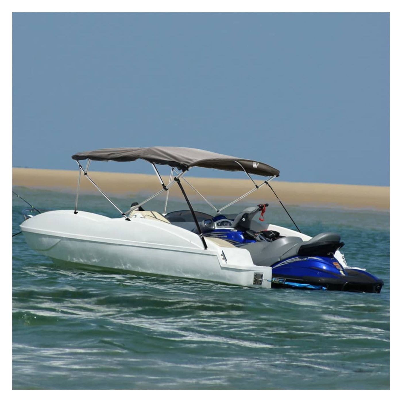 Bimini stříška se 4 oblouky a bočnicemi 243x(230–244)x137 cm - 2