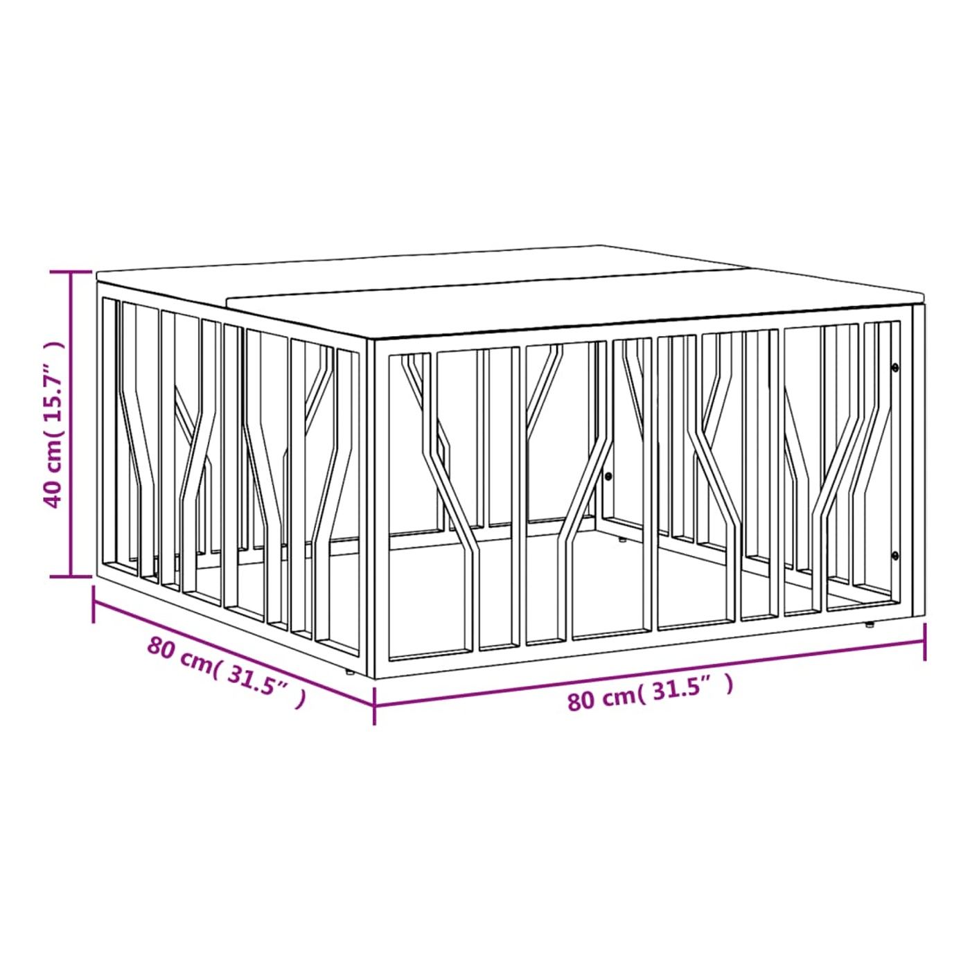 Stolić za kavu od recikliranog punog drva i nehrđajućeg čelika - 6