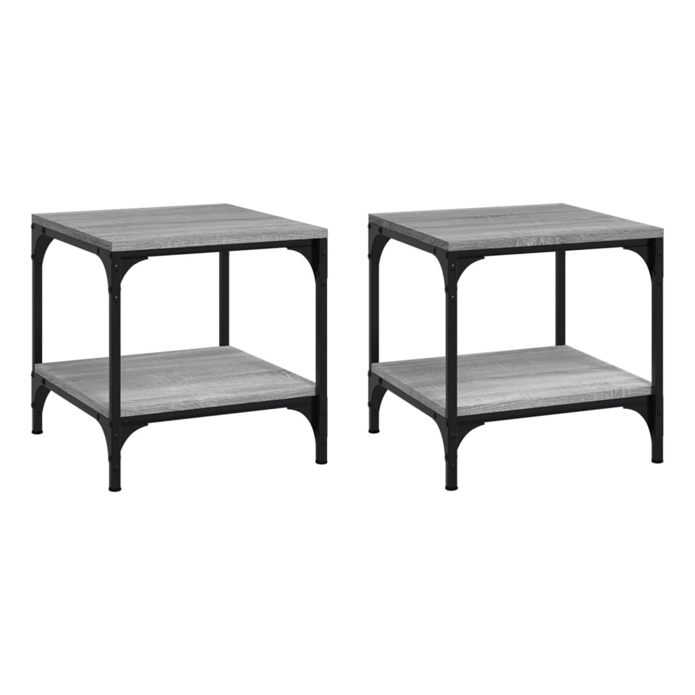 2 db oldals asztal szrke sonoma 40x40x40 cm feldolgozott fa - 2