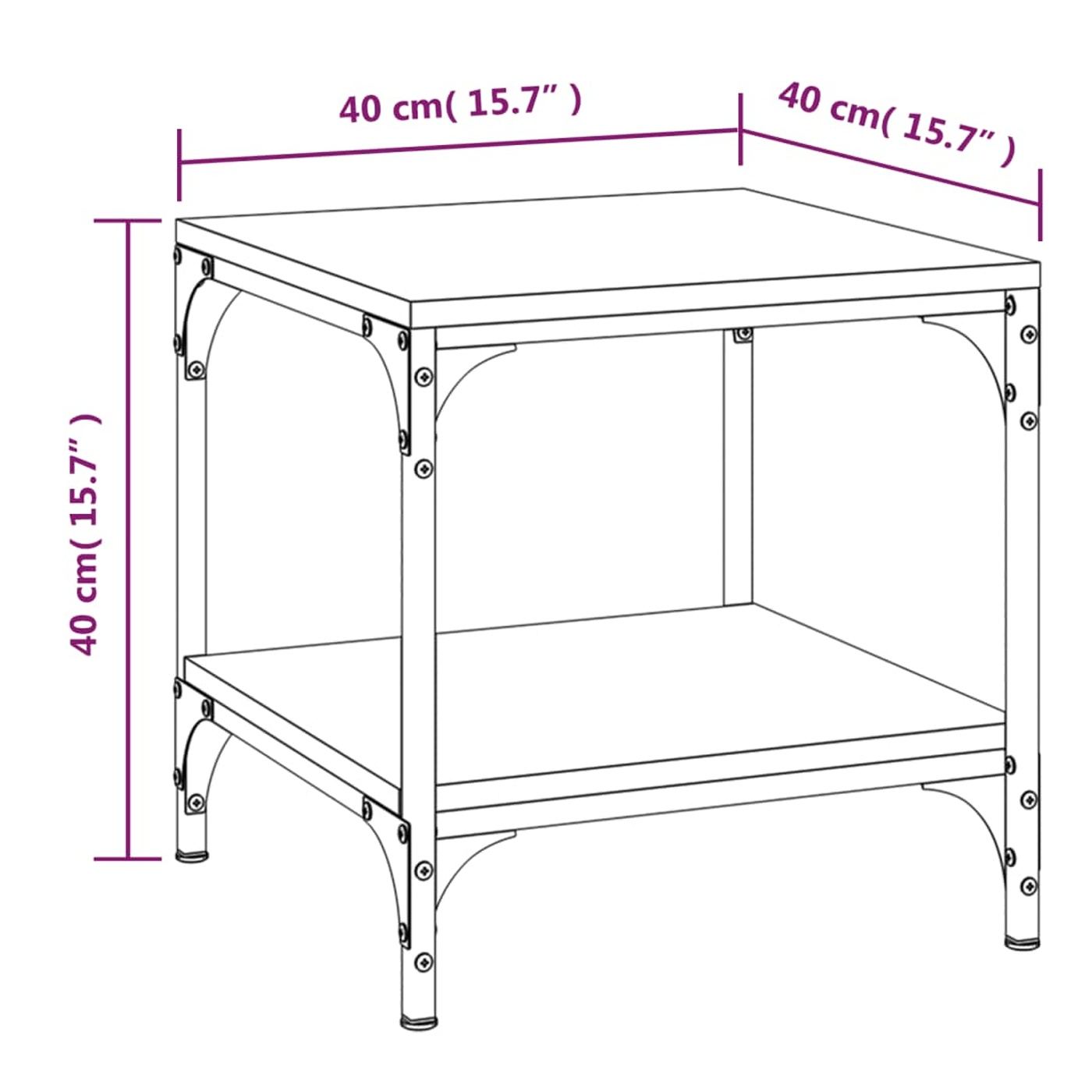 2 db oldals asztal szrke sonoma 40x40x40 cm feldolgozott fa - 8