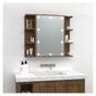 Skriňa so zrkadlom a LED, hnedý dub, 70x16,5x60 cm thumbnail 1