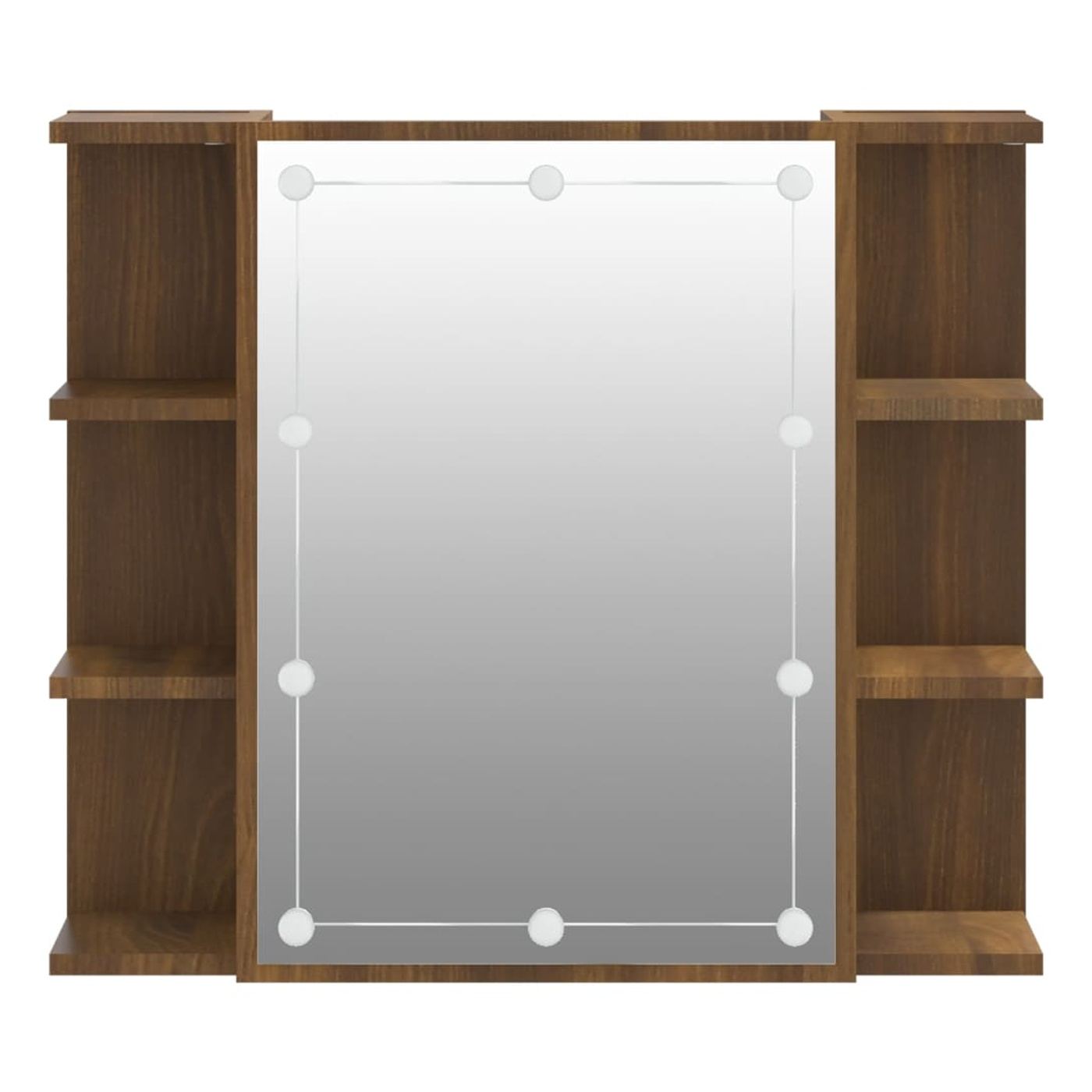 Skriňa so zrkadlom a LED, hnedý dub, 70x16,5x60 cm - 8