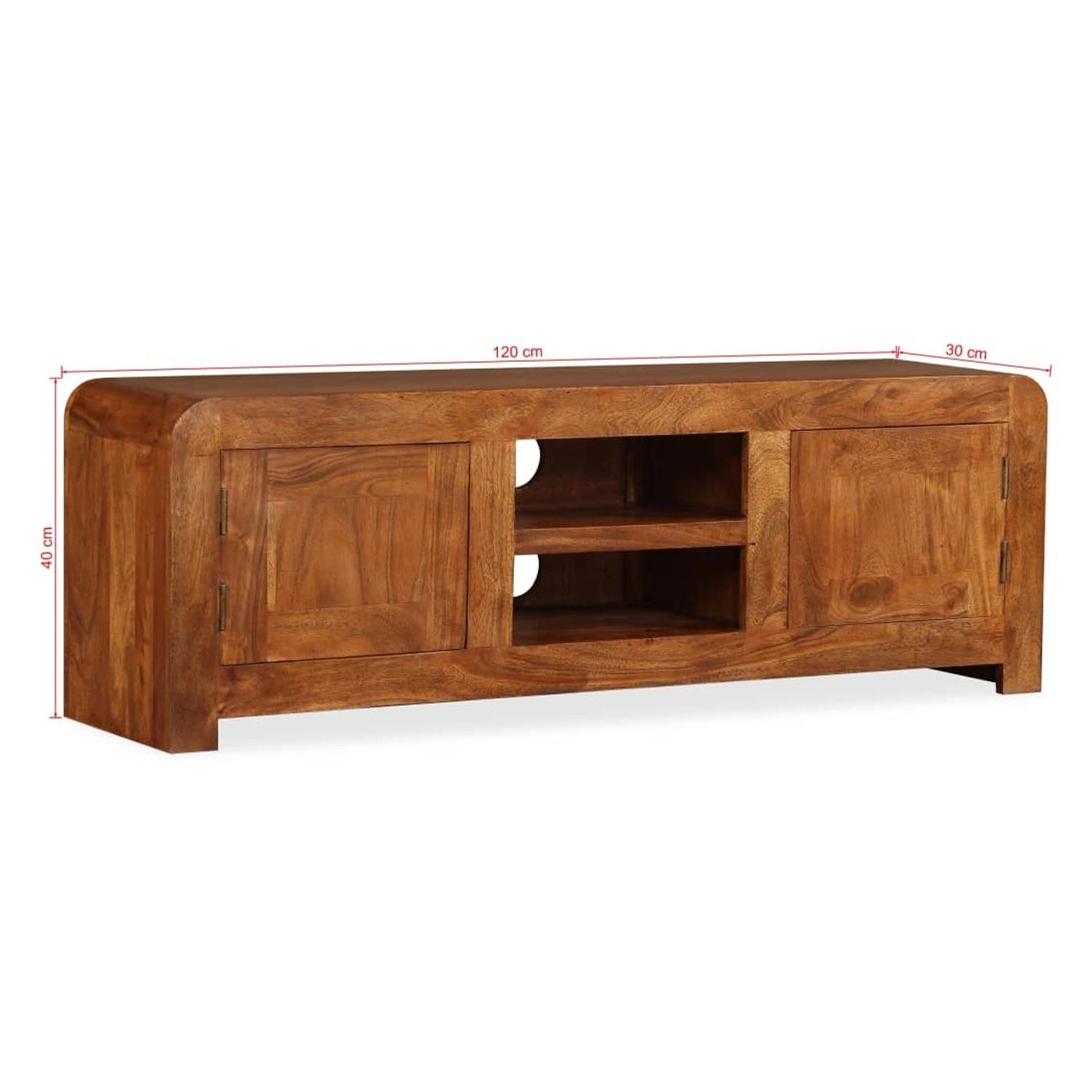 Comodă TV, lemn masiv cu finisaj din sheesham, 120 x 30 x 40 cm - 11