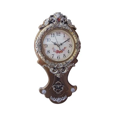 Ceas de perete cu pendul, Flowers, Silentios, 70 cm,  T2503-2