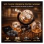 Set pahare si decantor pentru Whisky Malatec, 2 pahare 250 ml, decantor 850 ml, sticla transparenta, stil modern thumbnail 1