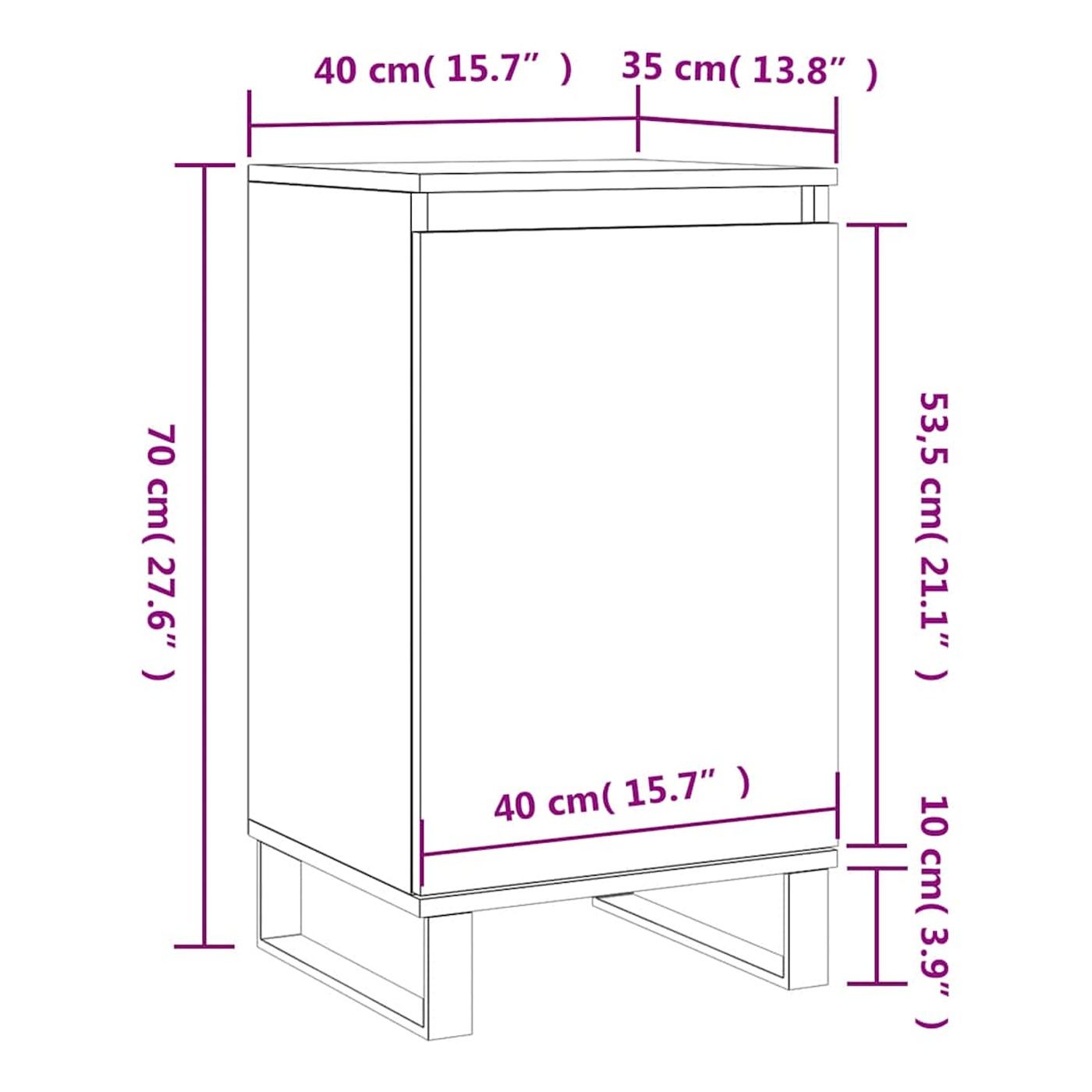 Komoda, sonoma hrast, 40x35x70 cm, obrađeno drvo - 12