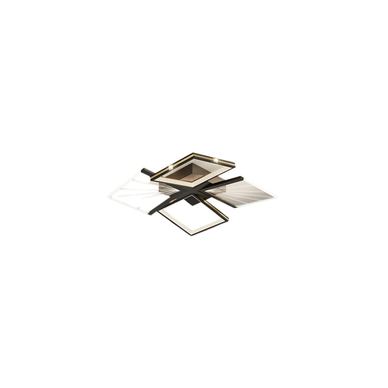 Lustra LED RFAN, Model R9072/4, Cu Telecomanda, 3 Tipuri De Lumina, Intensitate Reglabila, 65W, Negru/Auriu