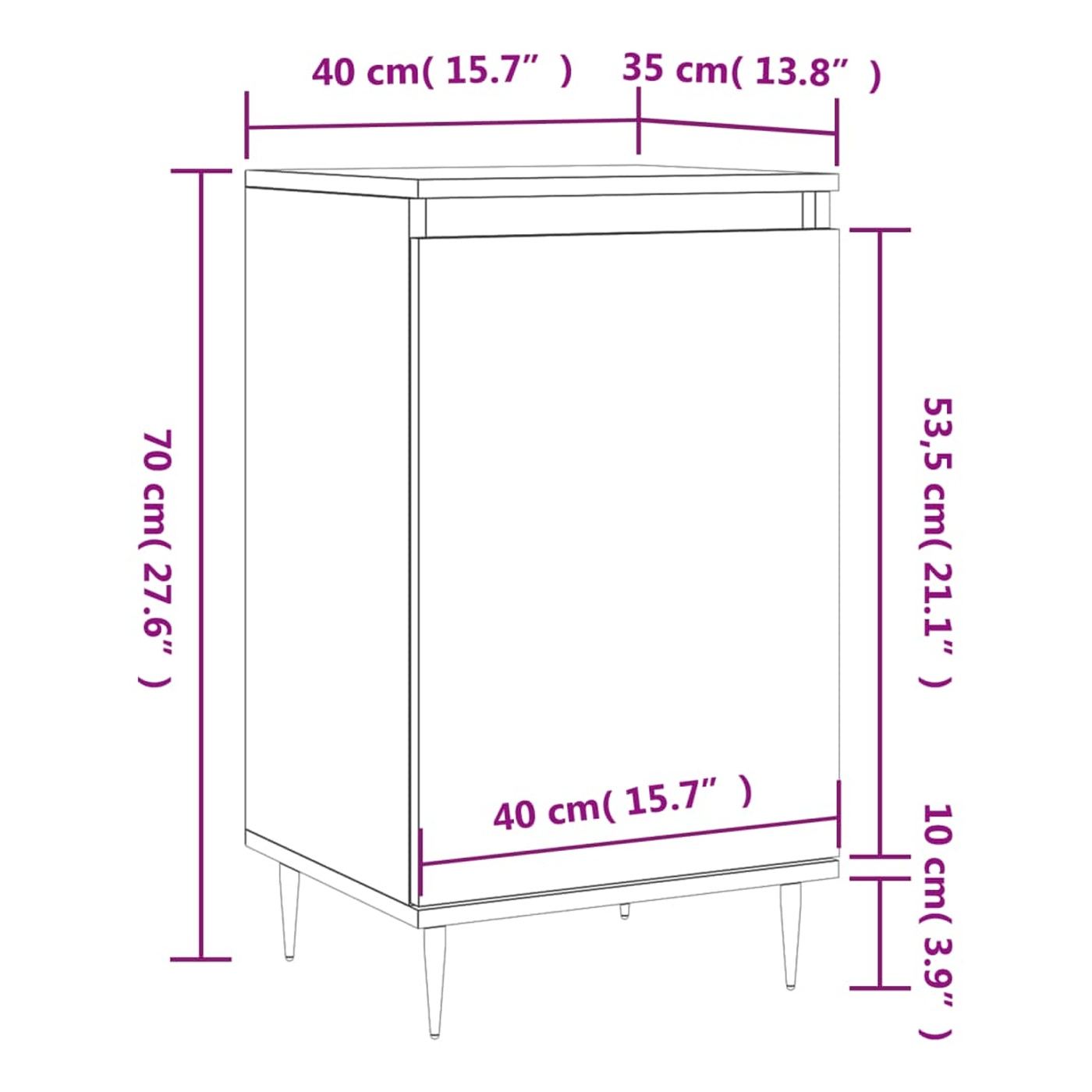 Ormarić, boja hrasta Sonoma, 40x35x70 cm, konstruirano drvo - 12