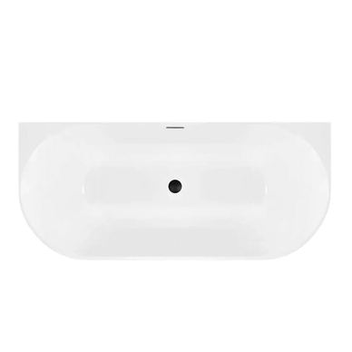 Rea μπανιέρα τοίχου Capri Slim 150 with brushed gold plug cap Λευκό 150X74,5X58CM