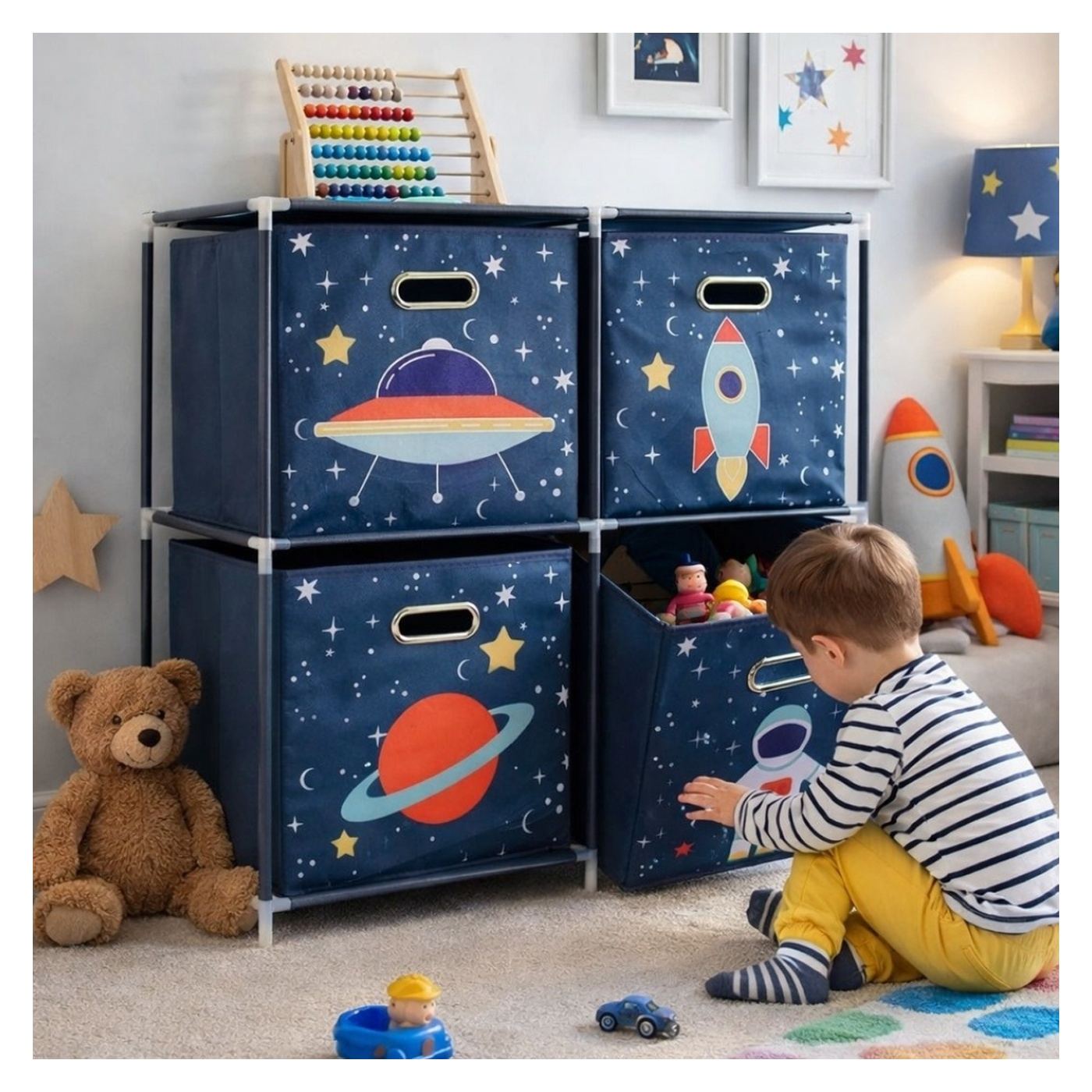 Dulap modular 2 rafturi și 4 cutii depozitare Space - 2