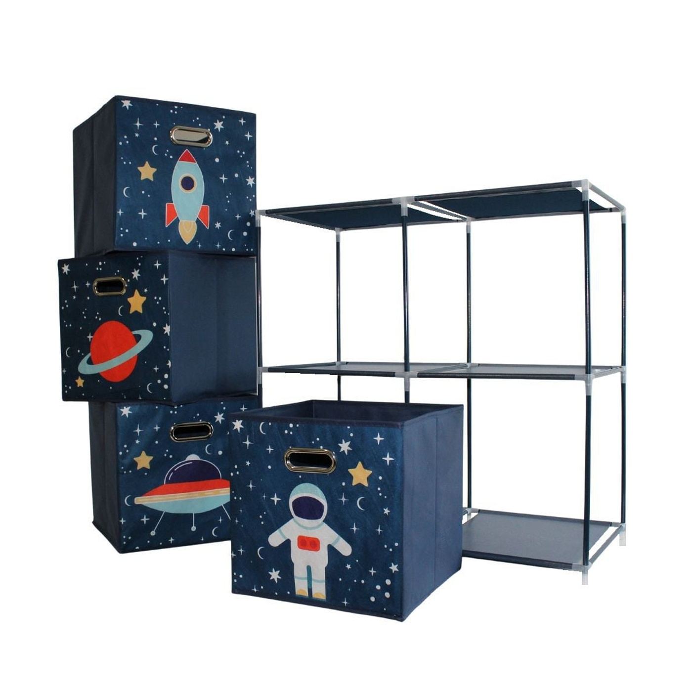 Dulap modular 2 rafturi și 4 cutii depozitare Space - 6