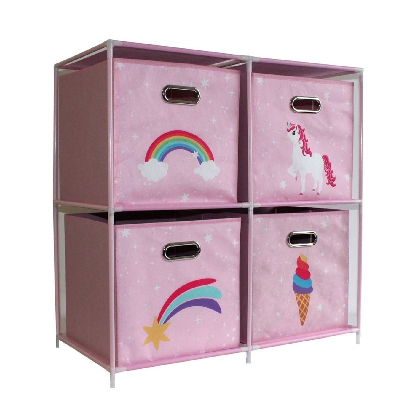 Dulap modular 2 rafturi și 4 cutii depozitare Unicorn - 4