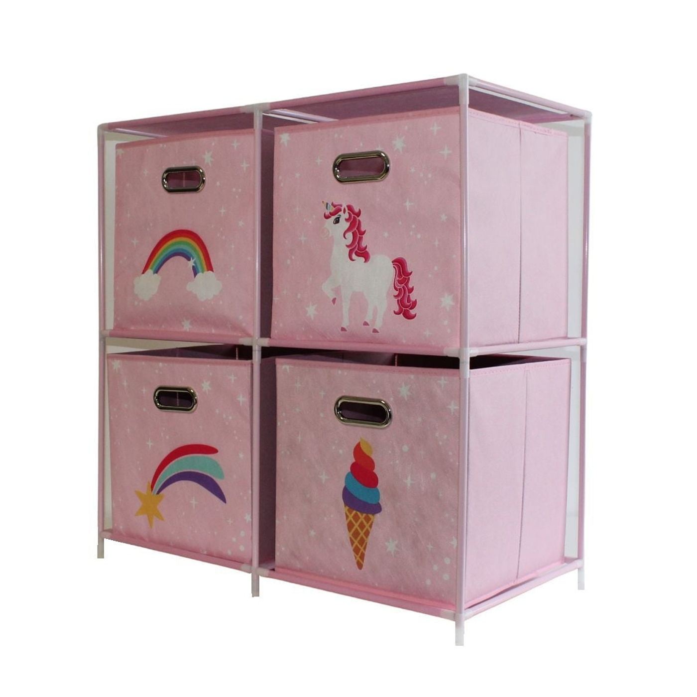 Dulap modular 2 rafturi și 4 cutii depozitare Unicorn - 5