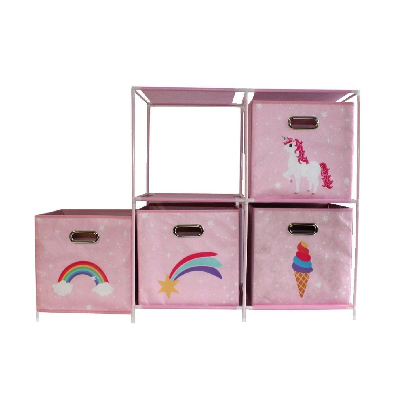 Dulap modular 2 rafturi și 4 cutii depozitare Unicorn - 6