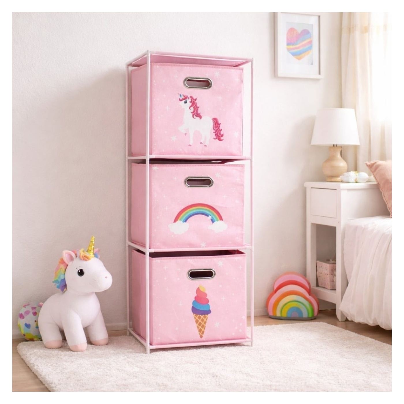 Dulap modular 3 rafturi și 3 cutii depozitare Unicorn - 2